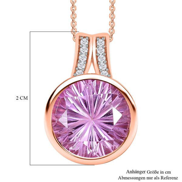 Rose De France Amethyst, Weißer Zirkon Schmuckset 925 Silber 750 Roségold Vermeil ca. 6.84 ct image number 7