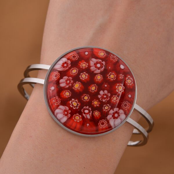 Roter Armreif im Murano-Stil, 19cm image number 1