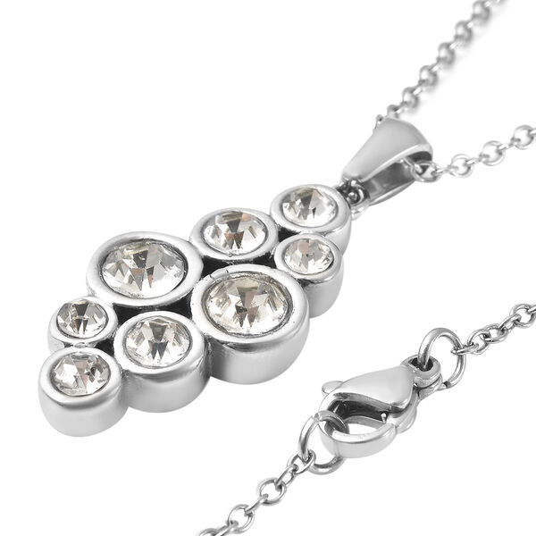 2er- Set, Wei&szlig;er Kristall-Ring und Anh&auml;nger mit Kette, 50 cm - 1,7 ct. image number 5