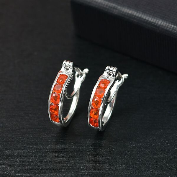 D'Joy AAA Blaze Feueropal Ohrringe, 925 Silber platiniert - 0,49 ct. image number 2