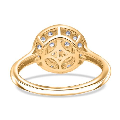 Lab Grown Diamant SI Ring 925 Silber 750 Gelbgold Vermeil (Größe 17.00) ca. 0,53 ct image number 5