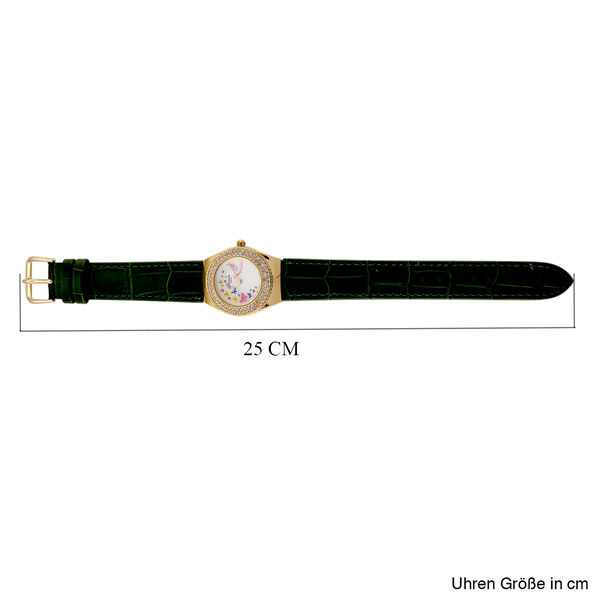 GENOA - J Francis gefertigt mit SWAROVSKI Wei&szlig;er Swarovski Kristall Uhren 23 cm Reine Legierung IP-Gelbbeschichtung image number 7