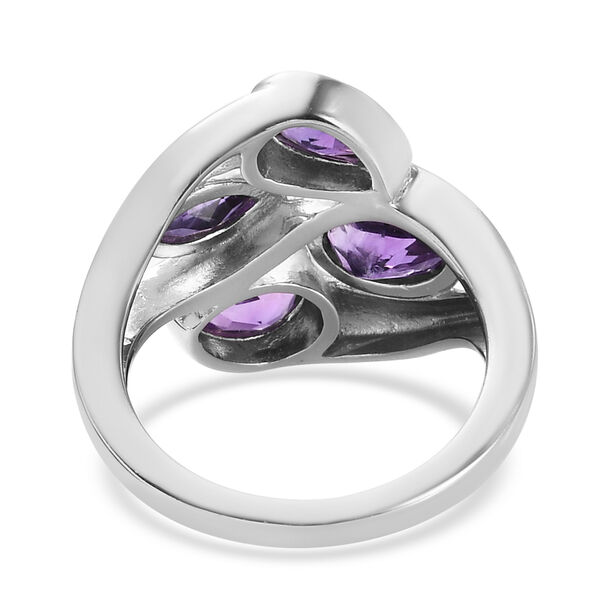 Afrikanischer Amethyst Ring Messing platiniert  ca. 1,74 ct image number 6