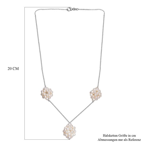 Wei&szlig;e S&uuml;&szlig;wasser Perle Halskette ca. 50 cm 925 Silber rhodiniert image number 5