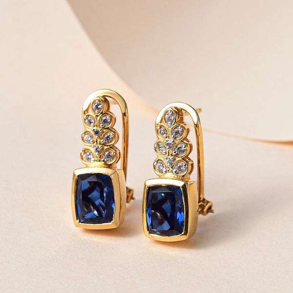 Ceylonfarbene Quarz und Zirkon-Ohrringe - 5,14 ct. image number 2