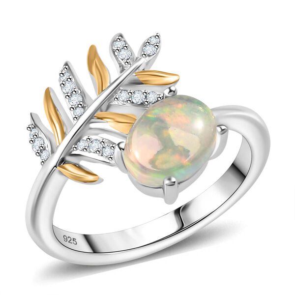 AA Nat&uuml;rlicher, &auml;thiopischer Welo Opal und Zirkon Ring - 0,97 ct. image number 5