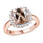 AAA Morganit, Weißer Diamant Ring 417 Gold (Größe 19.00) ca. 4,14 ct