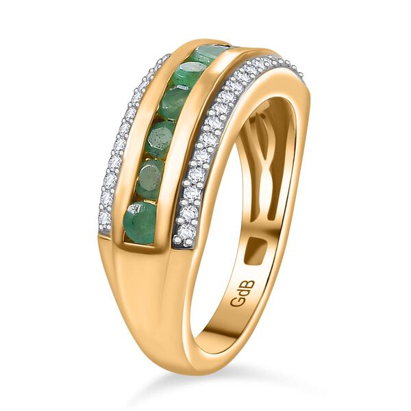 Kagem sambischer Smaragd und Zirkon Ring - 0,95 ct. image number 5