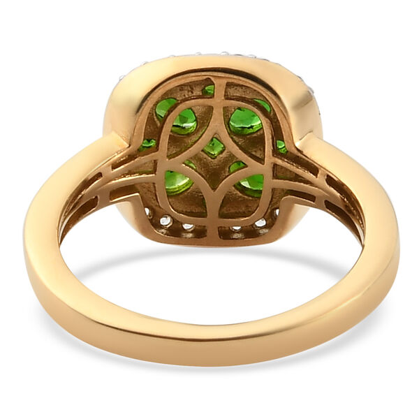 Nat&uuml;rlicher Chromdiopsid und Zirkon Ring 925 Silber vergoldet  ca. 1,26 ct image number 6