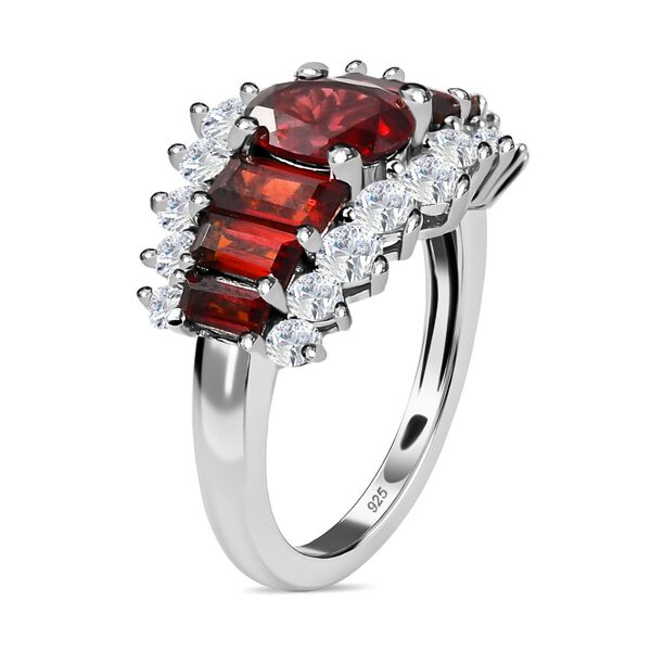 Nat&uuml;rlicher Mosambik Granat Ring, 925 Silber platiniert (Gr&ouml;&szlig;e 18.00) ca. 5.49 ct image number 5