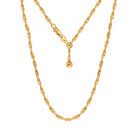 Verstellbare Twisted-Singapur Diamantschliff-Halskette in vergoldetem Silber, 60cm image number 0