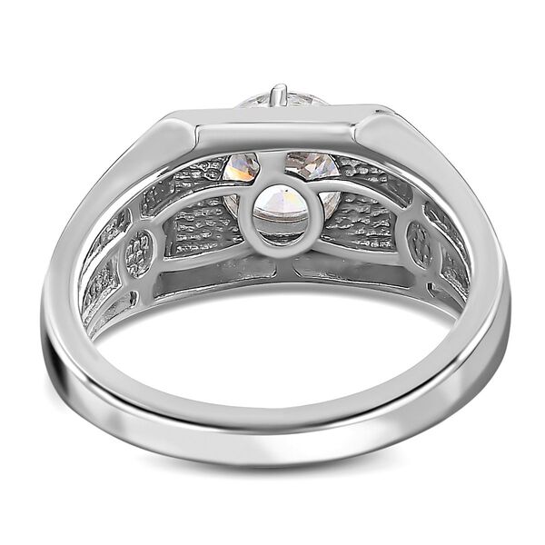 LUSTRO STELLA Hergestellt mit ZIRKONIA Herren Ring 925 Silber Platin-&Uuml;berzug (Gr&ouml;&szlig;e 20) image number 5