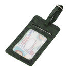 2er Set - Reisepass-Etui aus 100% echtem Leder mit RFID Schutz, mit passendem Kofferanhänger, Krokoprägung, Dunkelgrün image number 2