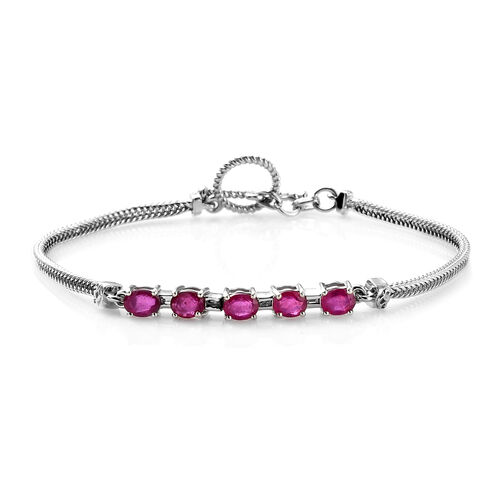 Afrikanisches Rubin und Zirkon-Armband in Silber, 2,67 ct. image number 0