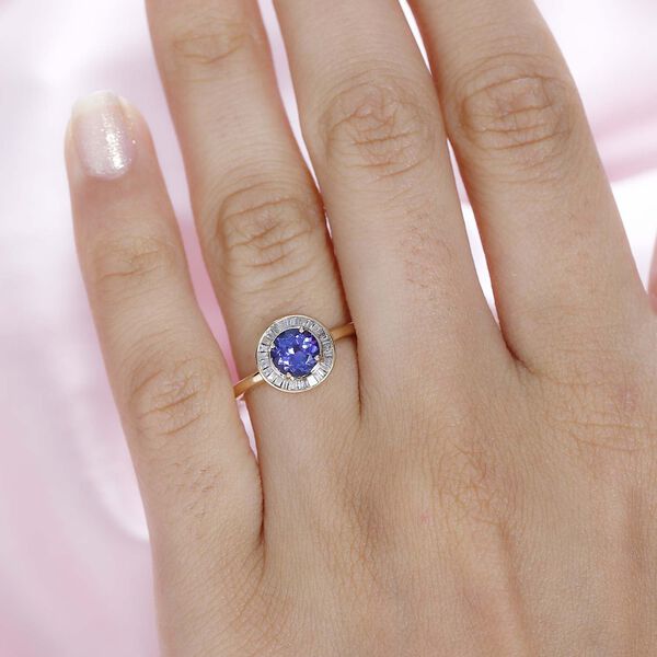 AAA Tansanit und Diamant Ring in 585 Gold - 1,13 ct. image number 10