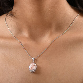 AA Natrolith, Nat&uuml;rlicher Champagner Zirkon Anh&auml;nger 925 Silber ca. 6.72 ct