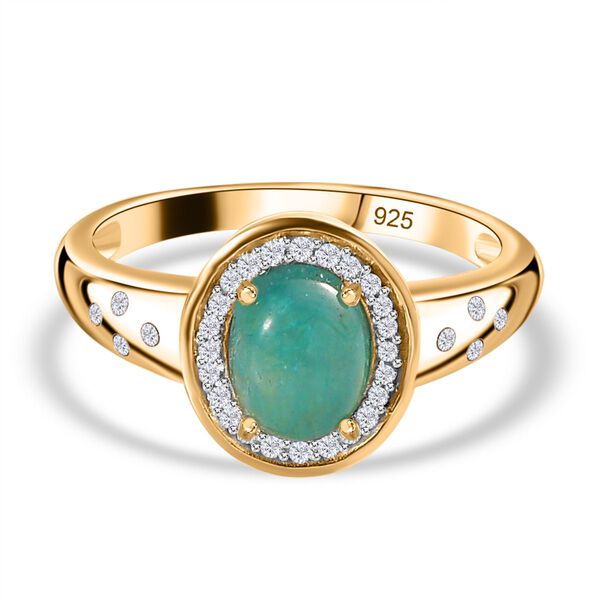 AA Grandidierit, Wei&szlig;er Zirkon Ring, 925 Silber Gelbgold Vermeil, (Gr&ouml;&szlig;e 20.00), ca. 2.65 ct