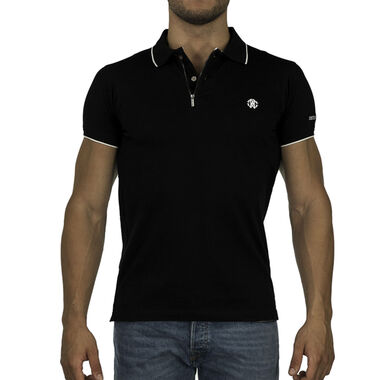 ROBERTO CAVALLI: Poloshirt aus 100% Baumwolle, Schwarz