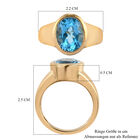 Schweizer Blautopas Solitär Ring 925 Silber 585 Vergoldet image number 6