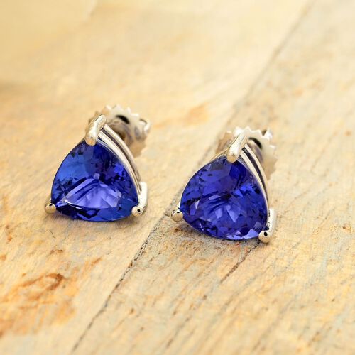 RHAPSODY zertifiziert und geprüft AAAA Tansanit Ohrringe in 950 Platin - 2,30 ct. image number 1