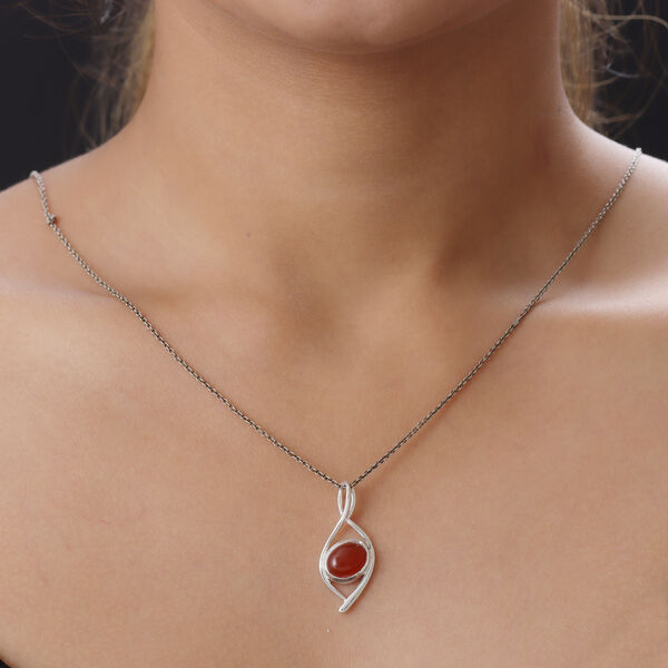 Roter Onyx Anh&auml;nger, 925 Silber ca. 2,87 ct image number 3