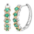 D joy Socoto Smaragd Ohrringe 925 Silber platiniert und vergoldet ca. 1.14 ct