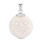 Royal Bali - Ox Bone Rangda-Motiv Anhänger 925 Silber ca. 24.70 ct
