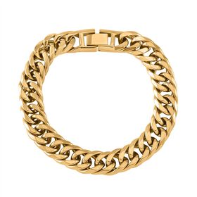 Panzerarmband, Hochglanzpoliert, Reiner Edelstahl, goldfarben, ca. 21 cm ca. 43,00g