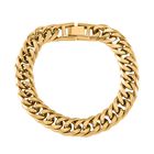 Panzerarmband, Hochglanzpoliert, Reiner Edelstahl, goldfarben, ca. 21 cm ca. 43,00g