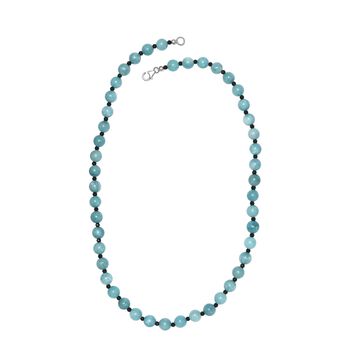 Aquamarin und schwarze Spinell-Halskette, 50 cm - 170 ct.