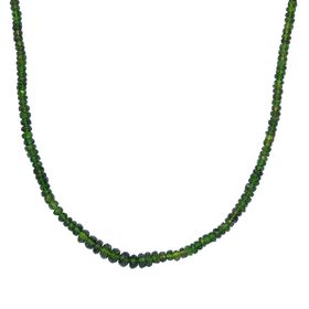Natürliche Chromdiopsid-Halskette, 50 cm - 70 ct.