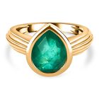 Smaragd-Triplette-Quarz Ring, 925 Silber Gelbgold Vermeil (Größe 16.00) ca. 3.74 ct