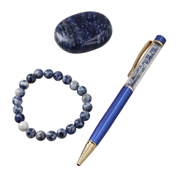 3er Exklusives Geschenkset – Amethyst: Handschmeichler, Armband und Kugelschreiber mit Kristallkugel image number 5