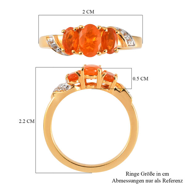 Salamanca Feueropal und Zirkon-Ring, 925 Silber vergoldet  ca. 0,67 ct image number 7