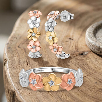 LUXURIANT DIAMOND- dreifarbige SI-GH Labor Diamant Ohrringe und Ring