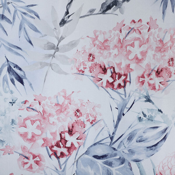 2er-Set - Verdunkelungsvorh&auml;nge mit 8 Metallringen, Blumenmuster, Rosa und Blau&nbsp; image number 2