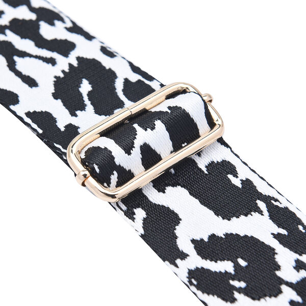 Verstellbarer Riemen, Leopardenmuster, Größe: 80-115x5cm cm, Schwarz und Weiß image number 4
