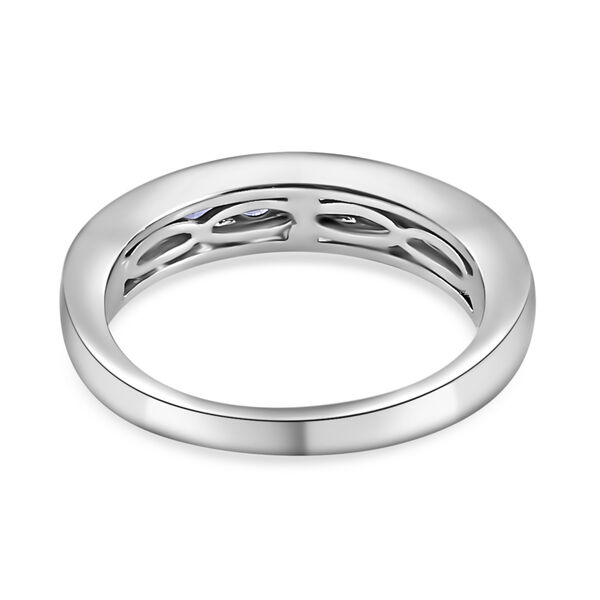AA Tansanit Band Ring 925 Silber Platin-Überzug image number 5