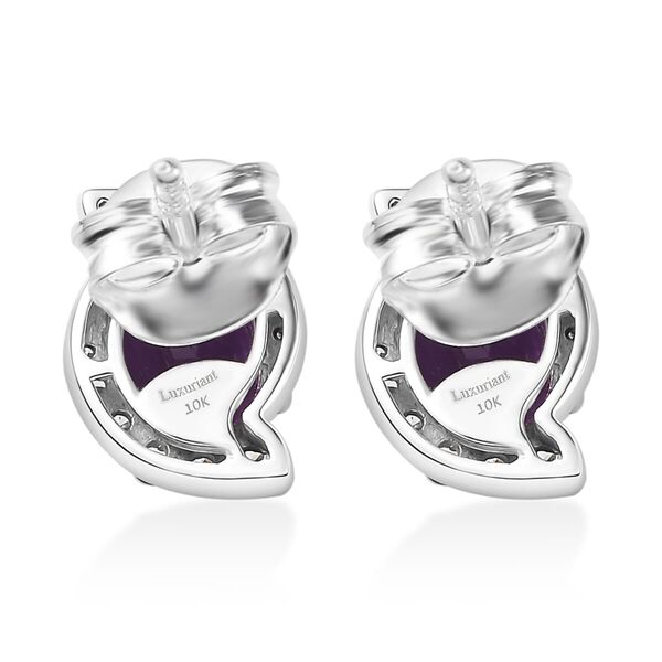 AAA Lab Grown Farbwechsel-Saphir, Lab Grown Diamant Ohrringe 417 Gold ca. 2.30 ct image number 4