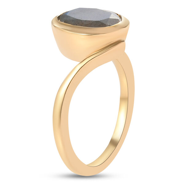 Labradorit Bypass-Ring, 925 Silber vergoldet  ca. 2,53 ct image number 5