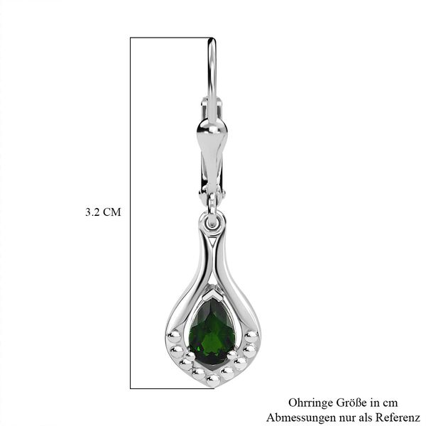 AAA Nat&uuml;rlicher Chromdiopsid Ohrringe 925 Silber platiniert ca. 0.91 ct image number 6