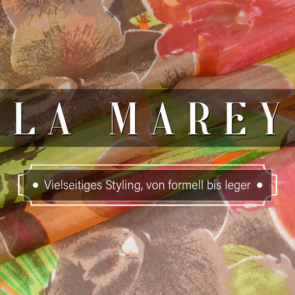 LA MAREY -Chiffonschal aus 100% Maulbeerseide mit Floralem Muster image number 2