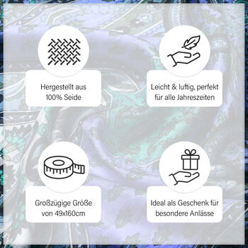 Geschmeidiger Luxuri&ouml;ser 100% Seidenschal, Gr&ouml;&szlig;e: 49 x 160 cm, t&uuml;rkis