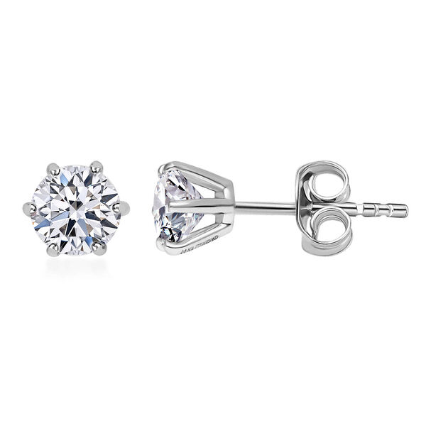 LUXURIANT SI Labor Diamant Ohrringe in 585 Wei&szlig;gold - 1 ct.