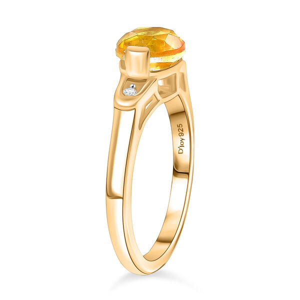 D'Joy Sphaleros Quarz Schmuckset 925 Silber 750 Gelb Vergoldet (Gr&ouml;&szlig;e 17) ca. 4,62 ct. image number 5