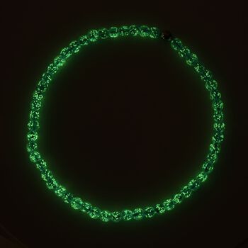 Gelbe Murano-Stil Glas Halskette ca. 50 cm, Nickelfreies Legierung