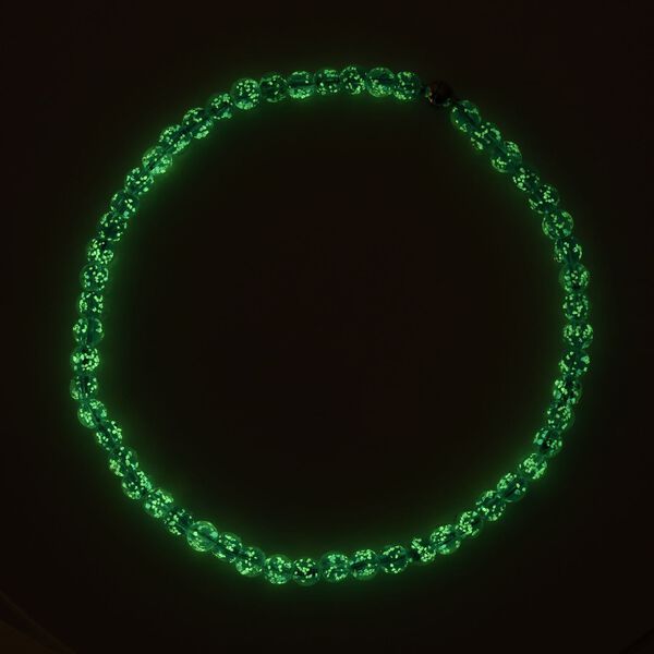 Gelbe Murano-Stil Glas Halskette ca. 50 cm, nickelfreie Legierung, 329.00 ct image number 2