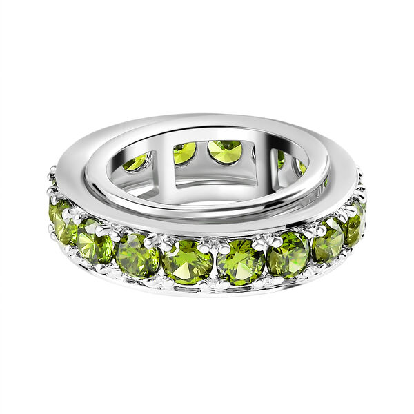 Peridot Zirkonia Ring Nickelfreies Messing platiniert (Gr&ouml;&szlig;e 21.00)