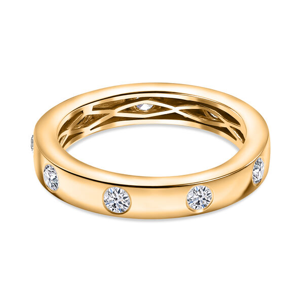 LUXURIANT VS-EF Labor Diamant Ring, 925 Silber 750 Gelbgold Vermeil - 0,50 ct. image number 5