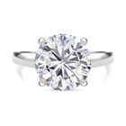 Moissanit Ring, 925 Silber rhodiniert (Größe 16.00) ca. 6.00 ct